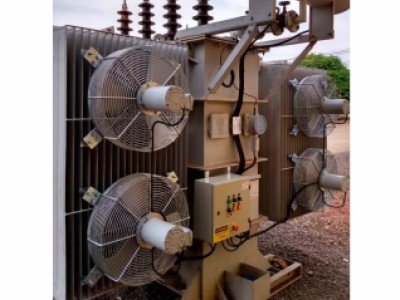 Ventila��o for�ada para transformadores a �leo. Sistemas completos com comando, acionamento e prote�